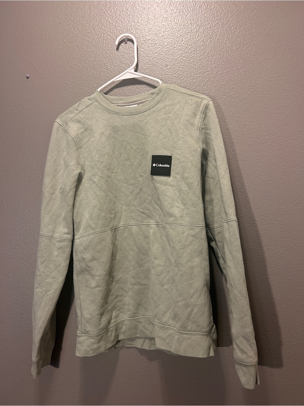 Columbia Crewneck Sweatshirt Womens XS Extra Small Sage Green Unisex Fleece Top